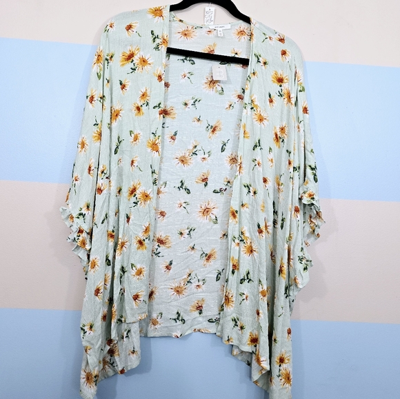 NWT Maurices Mint Green Daisy Kimono - Picture 7 of 11